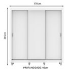 Guarda Roupa Casal Madesa Lyon Plus 3 Portas De Correr 4 Gave