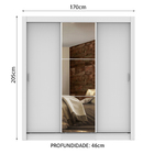 Guarda Roupa Casal Madesa Lyon Plus 3 Portas de Correr com Es