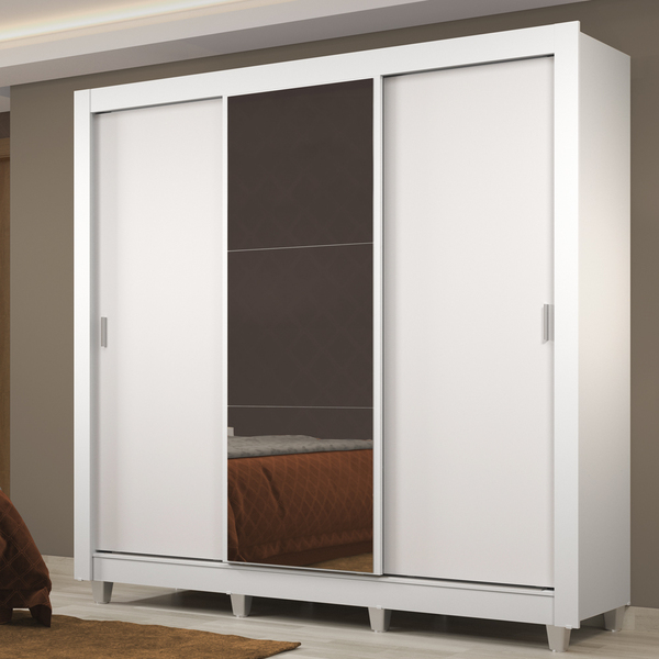 Guarda Roupa Casal Madesa Lyon Plus 3 Portas De Correr Com Es