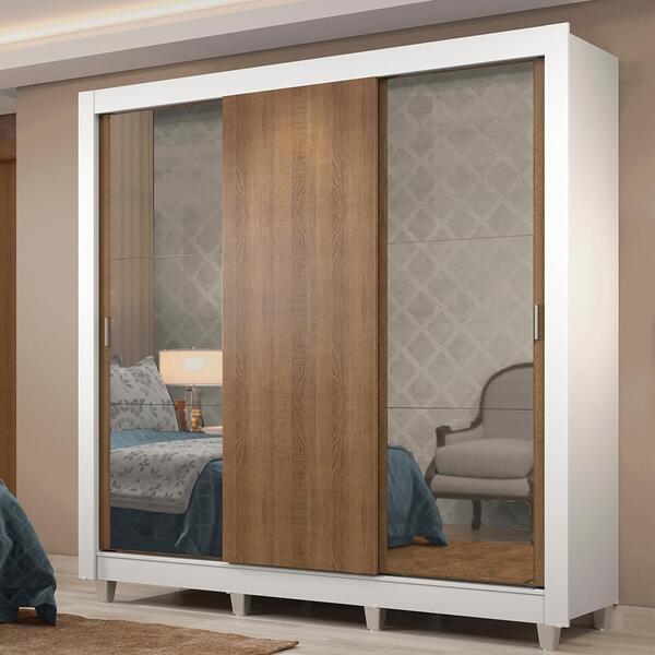 Guarda-roupa Casal Madesa Lyon Plus 3 Portas De Correr Com Es