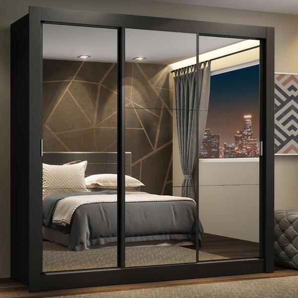 Guarda Roupa Casal Madesa Lyon Plus 3 Portas De Correr De Esp