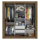 Guarda-Roupa Casal Madesa Master 3 Portas de Correr de Vidro