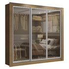 Guarda-Roupa Casal Madesa Master 3 Portas de Correr de Vidro
