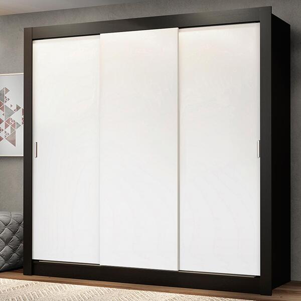 Guarda Roupa Casal Madesa Mônaco 3 Portas De Correr