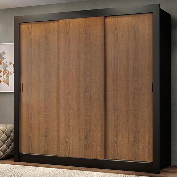 Guarda Roupa Casal Madesa Mônaco 3 Portas De Correr