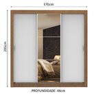 Guarda Roupa Casal Madesa Mônaco 3 Portas de Correr com Espel