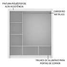 Guarda Roupa Casal Madesa Mônaco 3 Portas de Correr com Espel