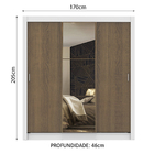 Guarda Roupa Casal Madesa Mônaco 3 Portas de Correr com Espel