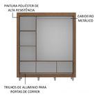 Guarda Roupa Casal Madesa Mônaco 3 Portas De Correr Com Espel