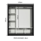 Guarda Roupa Casal Madesa Mônaco 3 Portas De Correr Com Espel