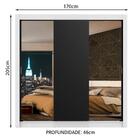 Guarda Roupa Casal Madesa Mônaco 3 Portas De Correr Com Espel