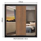 Guarda Roupa Casal Madesa Mônaco 3 Portas De Correr Com Espel