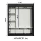 Guarda-roupa Casal Madesa Mônaco 3 Portas De Correr Com Espel