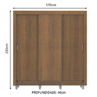 Guarda Roupa Casal Madesa Mônaco 3 Portas De Correr Com Pés