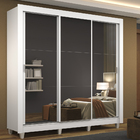 Guarda Roupa Casal Madesa Mônaco 3 Portas De Correr De Espelh