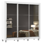 Guarda Roupa Casal Madesa Mônaco 3 Portas De Correr De Espelh