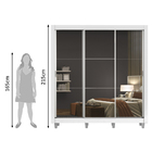 Guarda Roupa Casal Madesa Mônaco 3 Portas De Correr De Espelh