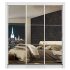 Guarda Roupa Casal Madesa Mônaco 3 Portas de Correr de Espelho