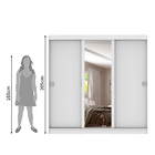 Guarda-Roupa Casal Madesa Napoli 3 Portas de Correr Central c