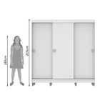 Guarda-Roupa Casal Madesa Napoli 3 Portas de Correr com Pés