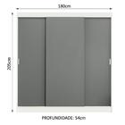 Guarda-roupa Casal Madesa Reno 3 Portas De Correr - Branco/ci