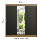 Guarda-roupa Casal Madesa Reno 3 Portas De Correr Com Espelho