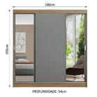 Guarda-roupa Casal Madesa Reno 3 Portas De Correr Com Espelho