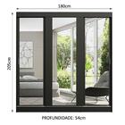 Guarda-roupa Casal Madesa Reno 3 Portas De Correr De Espelho