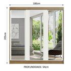 Guarda-roupa Casal Madesa Reno 3 Portas De Correr De Espelho