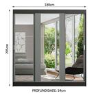 Guarda-roupa Casal Madesa Reno 3 Portas De Correr De Espelho