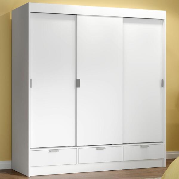 Guarda-roupa Casal Madesa Sevilha 3 Portas De Correr