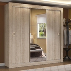 Guarda-roupa Casal Madesa Texas 3 Portas De Correr Com Espelh
