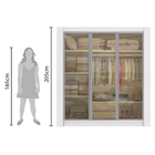 Guarda-Roupa Casal Madesa Texas 3 Portas de Correr de Vidro R