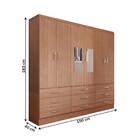 Guarda-roupa Casal Madri 6 Portas 9 Gavetas Com Espelho Cinam