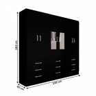 Guarda-roupa Casal Madri 6 Portas 9 Gavetas Com Espelho Preto