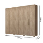 Guarda Roupa Casal Maestro 6 Portas 4 Gavetas - Nogal Touch
