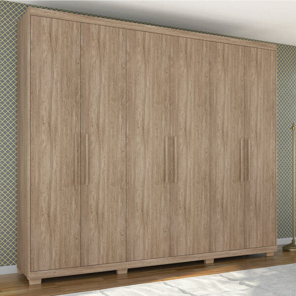 Guarda Roupa Casal Maestro 6 Portas 4 Gavetas - Nogal Touch