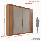 Guarda-roupa Casal Magnus 6 Portas 6 Gavetas Ripado 100% Mdf