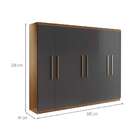 Guarda-roupa Casal Malibu 6 Pt 2 Gv Imbuia E Grafite