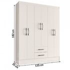 Guarda-roupa Casal Maple 6 Portas 2 Gavetas Branco - Panorama