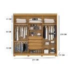 Guarda Roupa Casal Mari 6 Portas 4 Gavetas Nature Titanium Ta