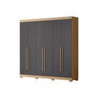 Guarda Roupa Casal Mari 6 Portas 4 Gavetas Nature Titanium Ta