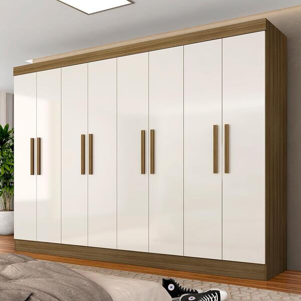 Guarda Roupa Casal Mariah 8 Portas Boreal/off White - Móveis