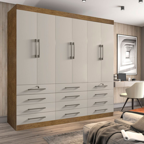 Guarda Roupa Casal Marselha 6 Portas 12 Gavetas Móveis D Doro