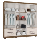 Guarda Roupa Casal Marselha 6 Portas 6 Gavetas Teka Champagne