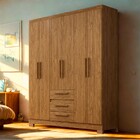 Guarda-roupa Casal Martine 6 Portas 3 Gavetas Wood - Pnr Móve