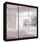 Guarda-roupa Casal Master Com 3 Espelhos 3 Pt 2 Gv Preto