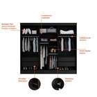 Guarda-roupa Casal Matilde 6 Pt 4 Gv Preto 240 Cm