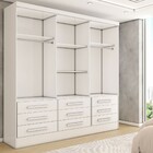 Guarda-roupa Casal Max 3 Portas 9 Gavetas Com Espelho Branco