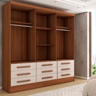Guarda-roupa Casal Max 3 Portas 9 Gavetas Com Espelho Cinamom